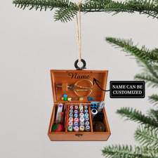 Personalized Sewing Box Ornament, Sewing Christmas Ornament, Tailor Ornament