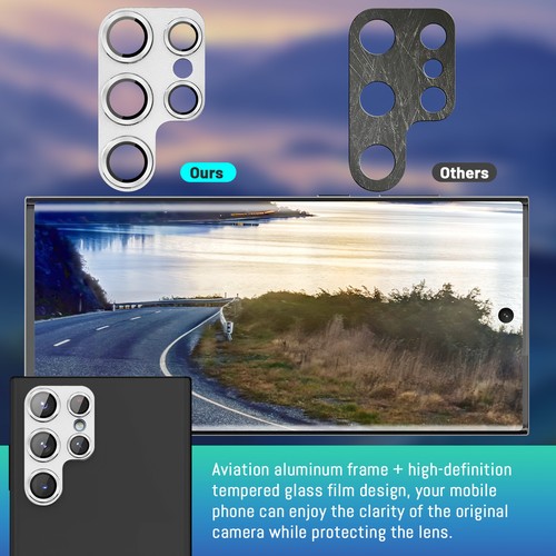 For Samsung Galaxy S23 Ultra 2023 Tempered Glass Metal Camera Lens Protector - 第 20/21 張圖片