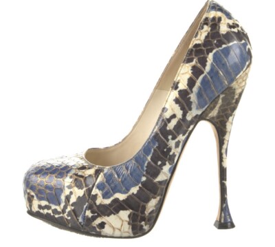 BRIAN ATWOOD SNAKESKIN PLATFORM HEELS SZ 36