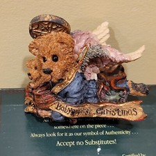 Baby's 1st Christmas Tree Ornament, Boyds Collection Matthew w/ Kip, Angel Teddy