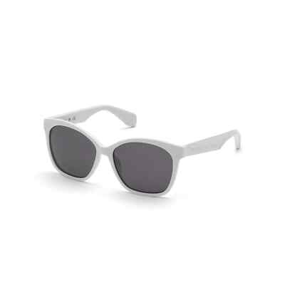 Adidas OR0045 21C White Mirrored Square Plastic Sunglasses Frame 57-15-140