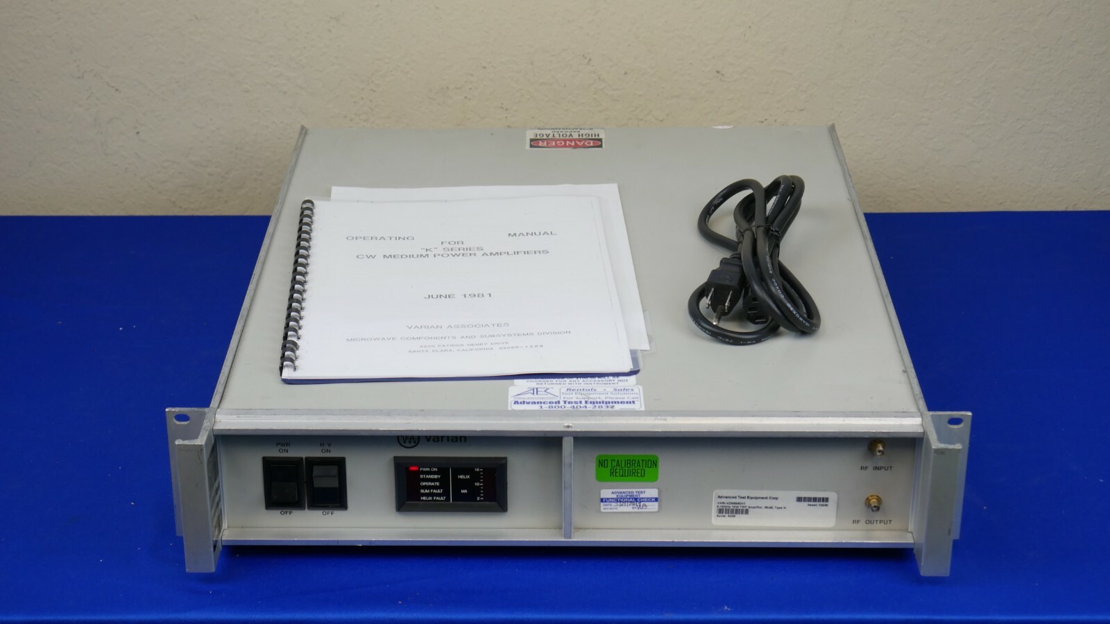 Varian / CPI 6900K Series 8-18GHz 10W TWT Amplifier, 35dB, Type N 