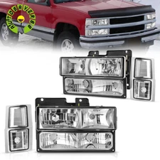 Headlights + Corner Lamps + Bumper Lamps For 94-99 Chevy C10 C/K Tahoe Suburban