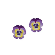 Sienna Sky Purple Pansy Flower Post Small Stud Earrings Handmade Cute Fun Gift