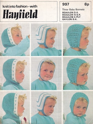 Hayfield 997 Original Baby Strickanleitung drei Babyhauben DK/BQK/4-fädig/DK