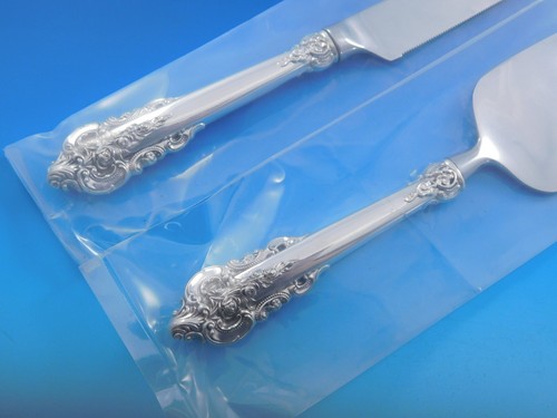 Grande Baroque by Wallace Sterling Silver Wedding Cake Set 2pc Custom HHWS - Picture 4 of 10