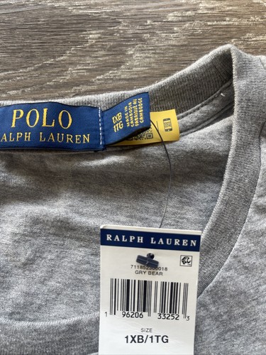 Polo da sci Ralph Lauren vestibilità classica cotone orsetto maglietta grigio uomo taglia 1XB - Foto 3 di 4