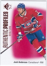 2021/22 SP..JOSH ANDERSON..AUTHENTIC PROFILES..RED../199..# AP-6..CANADIENS