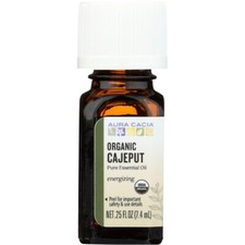 Aura Cacia Organic Cajeput Essential Oil 0.25 Fluid Ounce