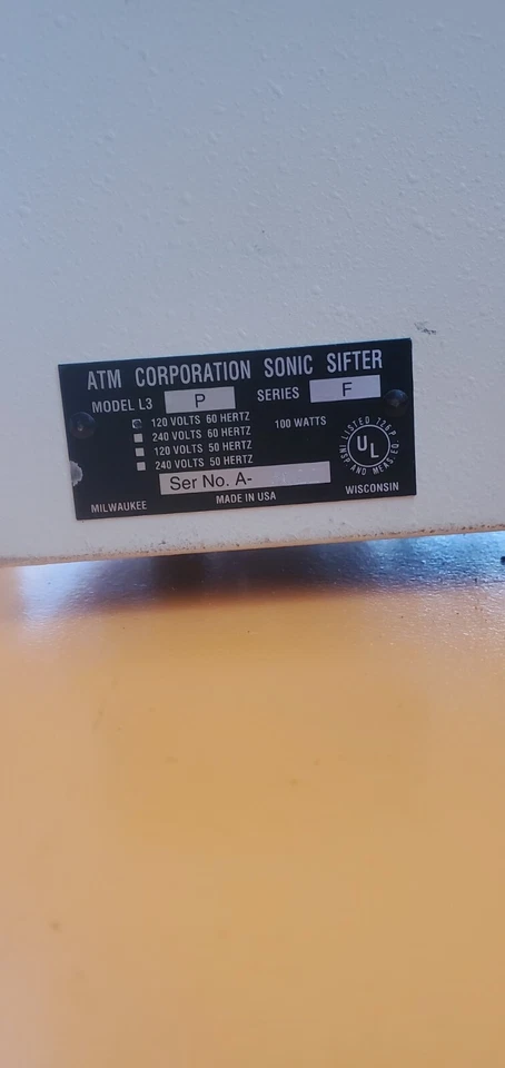 Tamiz sónico Advantech Mfg L3P, separador, 100 vatios, serie 6261, hecho en EE. UU. Foto 3 de 3
