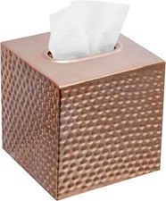 Copper Metal Tissue Box, Bathroom Facial Tissue Holder, Decorative Tissue Holder