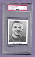 Only 19 of these!!! 1965-66 COCA COLA ALEX DELVECCHIO DETROIT RED WINGS PSA 9