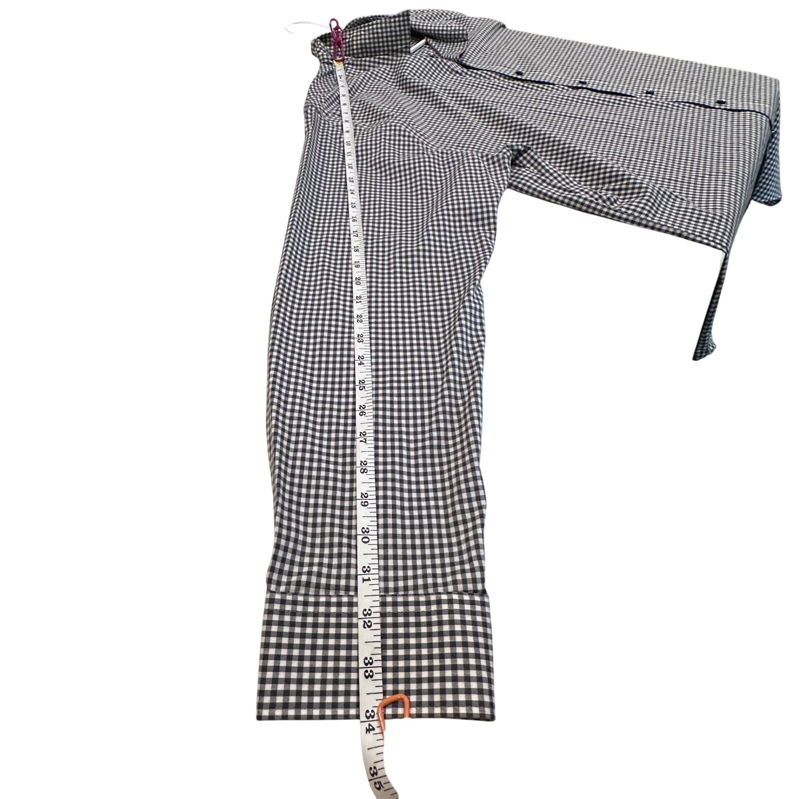 Gingham Checkered Button Down Long Sleeve Shirt M… - image 12