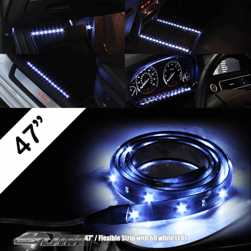 Universal 47" 120cm 12v Flexible 60 White SMD LED Light Strip 3M Adhesive Back - Bild 1 von 1