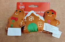 Pet Central Gingerbread 3 Pack Plush Interactive Crinkle Cat Toy Set- New