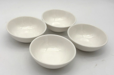 White Elements Ceramic Sauce Dishes 3  Set of 4 Simple Elegant Versatile