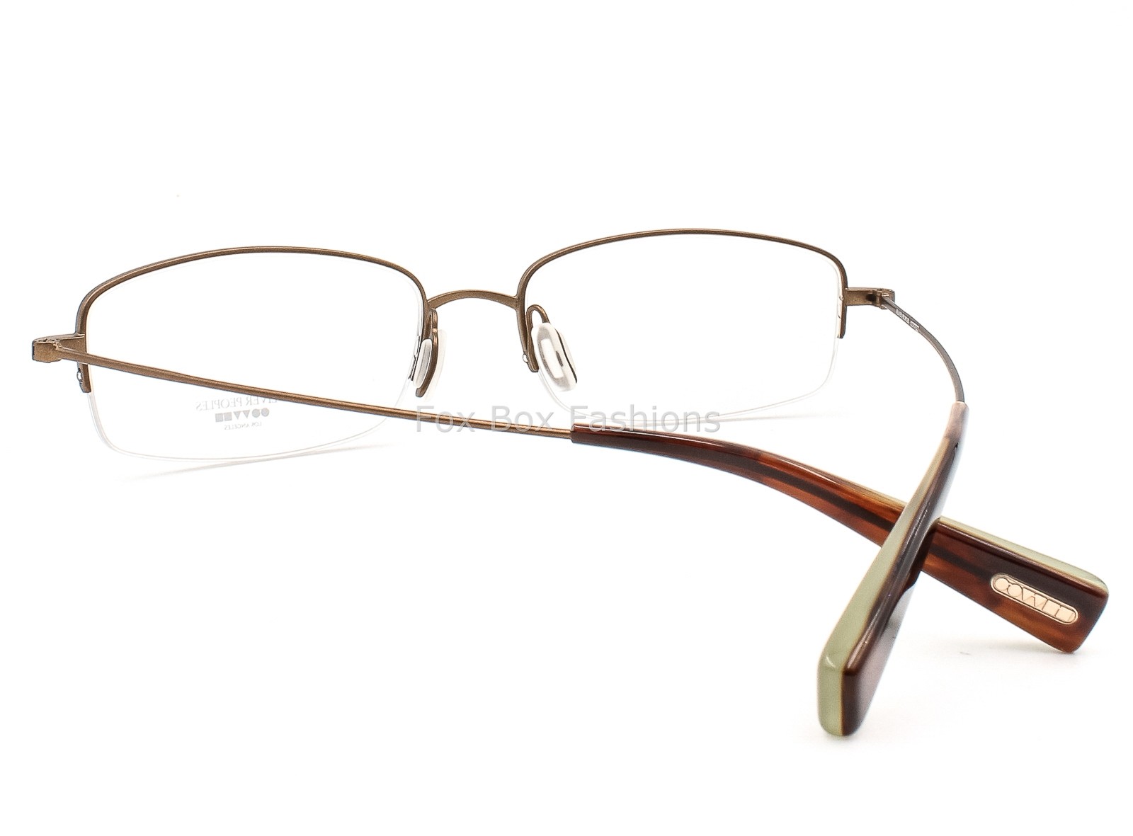 Oliver Peoples Garrick Half Rimless Eyeglasses Glasses Titanium Matte Brown 52mm