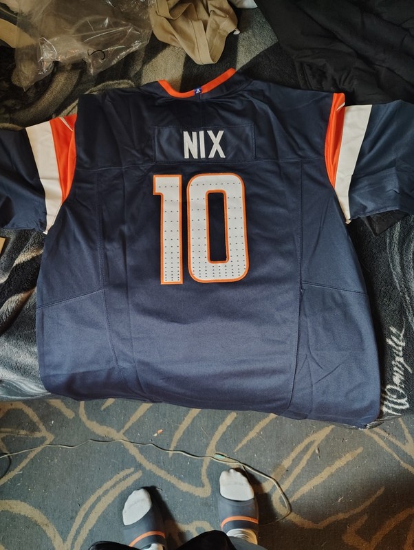 Nike Denver Broncos NFL Football Jersey #10 Nix Navy Orange White Size XXL
