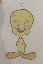 Original Vintage Tweety Bird Cartoon Iron On Transfer