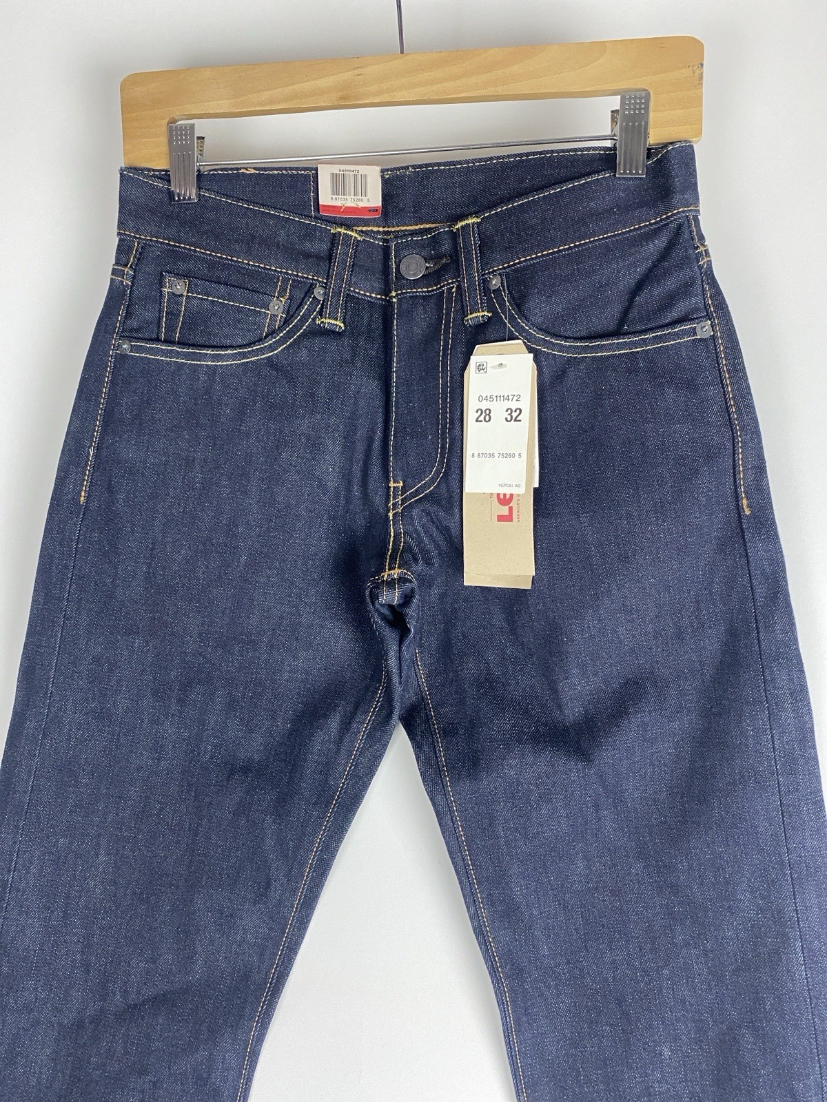 New Levi's 511 Slim Raw Selvedge Denim Jeans Men's Size 28 X 32 image 4
