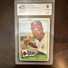 1965 Topps Hank Aaron #170 Milwaukee Braves BCCG 8 Baseball Card