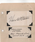 Gov Harold Stassen lot 4 signed autograph items 1948 GOP Presidential nominee — photo 3