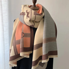 Autumn Winter Scarf Women Pashmina Shawl Cashmere Blanket Warm Thick Print Stole