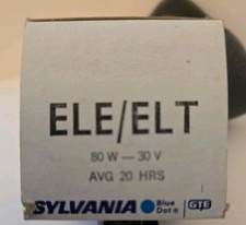 NOS Sylvania ELE / ELT Tungsten Halogen Projector Lamp 80W 30V Tested