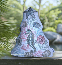 Tommy Bahama Coastal Christmas Tree Throw Pillow - Beaded Accents 14"x16" NEW