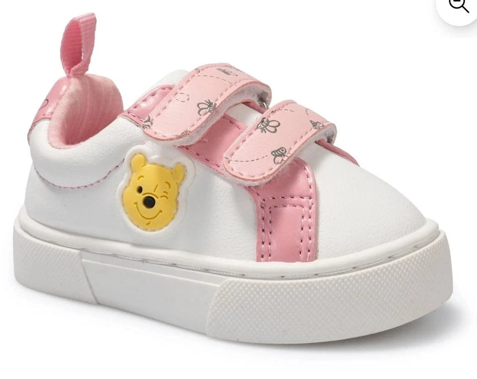 Disney Winnie The Pooh Niñas Pequeñas Tenis Talla 5 Lazo Abejas Rosa Blanco Foto 3 de 4