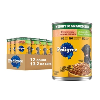 Pedigree Chopped Ground Dinner Weight Management Wet Dog 12 Count (Pack of 1)