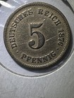 UNC 1876 F German 5 Pfening — photo 1