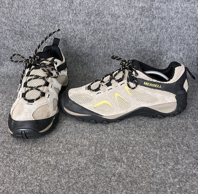 Merrell Yokota 2 Shoes Mens 12 Beige Suede Mesh Hiking Trail Vibram J31281