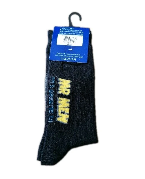 Mr. Men Mr Mean (2002) Black Size 6-11 Cotton Rich Socks Brand New With Tags - Image 2 of 2
