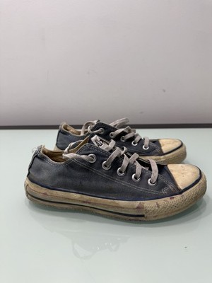 Vintage Converse All Star Shoes Size 4 Blue Classic USA Made 90s Low Top See Pic