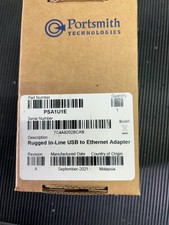Portsmith PSA1U1E Rugged In-Line USB to Ethernet Adapter New Open Box
