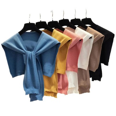 Koreanische Strickschal Bluse Schultern Fälschte Kragen Geknoteter Schal Damen