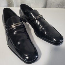 PRADA Vero Cuoio Made In Italy Men's Leather Loafer Dress Shoes Sz 12 Black 