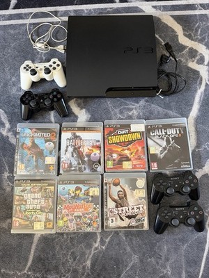 Sony PlayStation 3 Slim   mit 4 Controllern & 7 Spielen | Umfangreiches Bundle