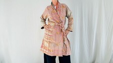 Vintage Kantha Wrap Jacket. Kimono Style. All Cotton Hand Quilted. 4366