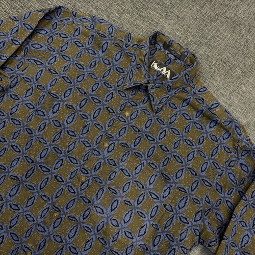 Krizia, Camicia astratta vintage Krizia Normore uomo XL manica lunga bottoni tasca geometrica