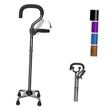 Canes for Women/Men with Second Handle, Foldable  Adjustable Walking black