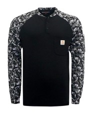 FR Shirts Flame Resistant Henley Printed Camo Two Tone 7oz Work Shirts