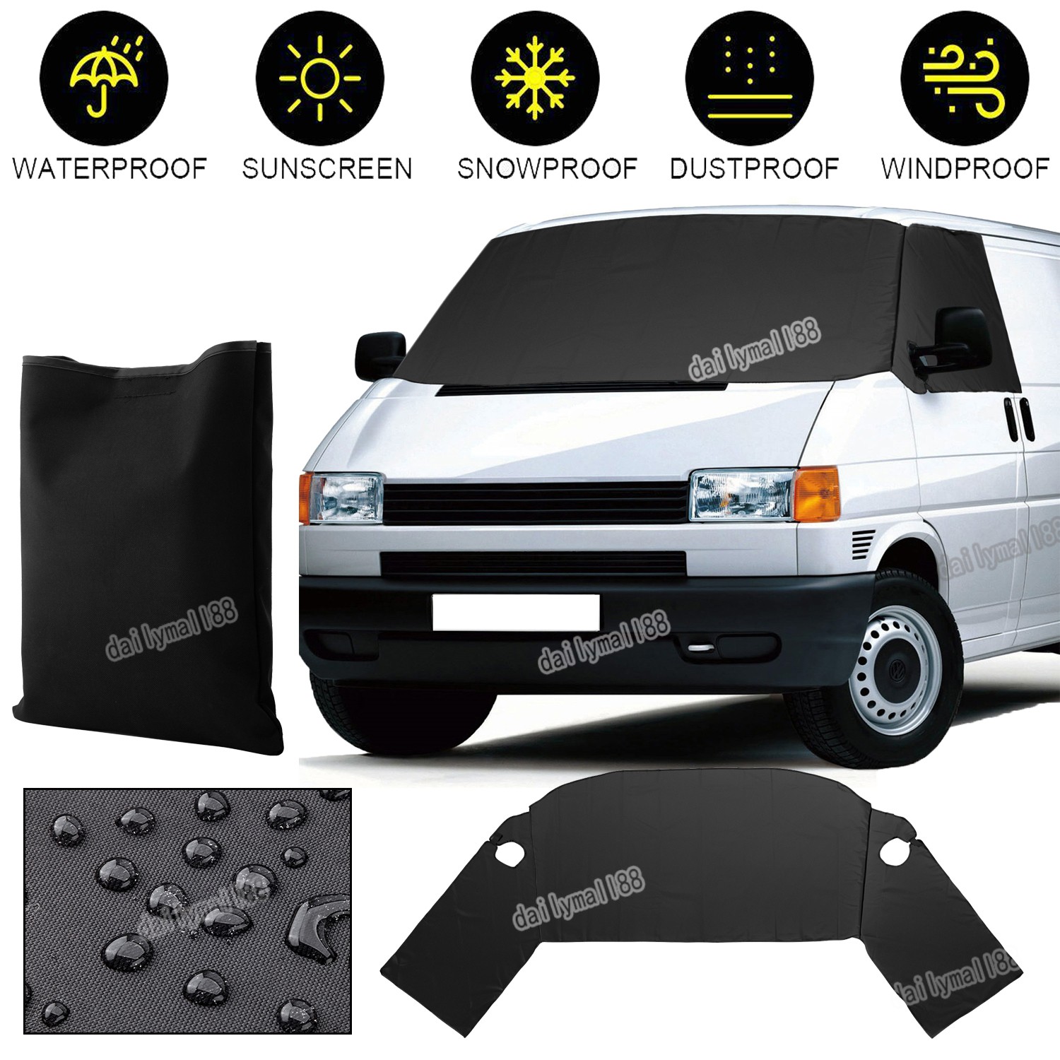 For VW T4 Thermal Windscreen Cover Frost Sunshade Window Cover Black Out Blind