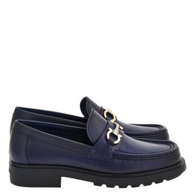 Ferragamo Duglas Gancini Ornament Loafers, Size 9 EE