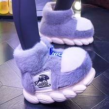 Women's Winter Warm Shoes Lining Indoor Slippers Couples Platform High Top