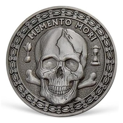 Stoic Challenge Coin Skull Reminder Token for Daily Stoic Memento Mori Coin