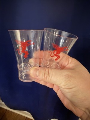 Fireball Whiskey, Plastic Shot Glasses Double Shot Set Of Two