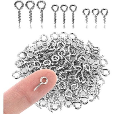 Schraubhaken Edelstahl 300 Stück kleine Ösenhaken Schmuck Basteln DIY