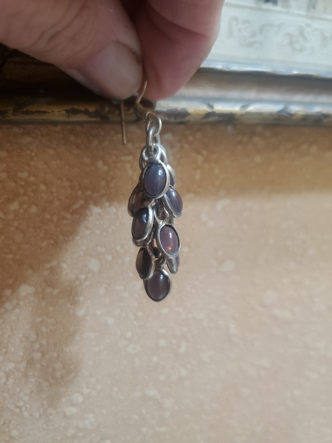 Silver Amethyst Dangle Earrings - image 2